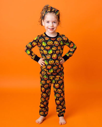 Long Sleeve Bamboo Pajamas | Spooky Pumpkins