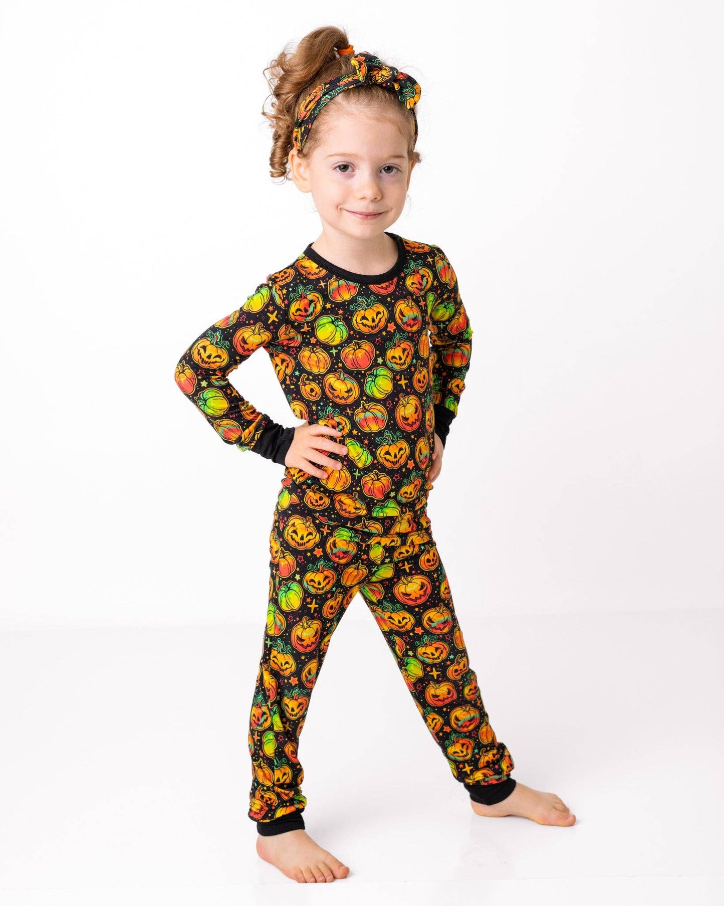 Long Sleeve Bamboo Pajamas | Spooky Pumpkins