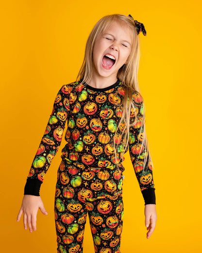 Long Sleeve Bamboo Pajamas | Spooky Pumpkins