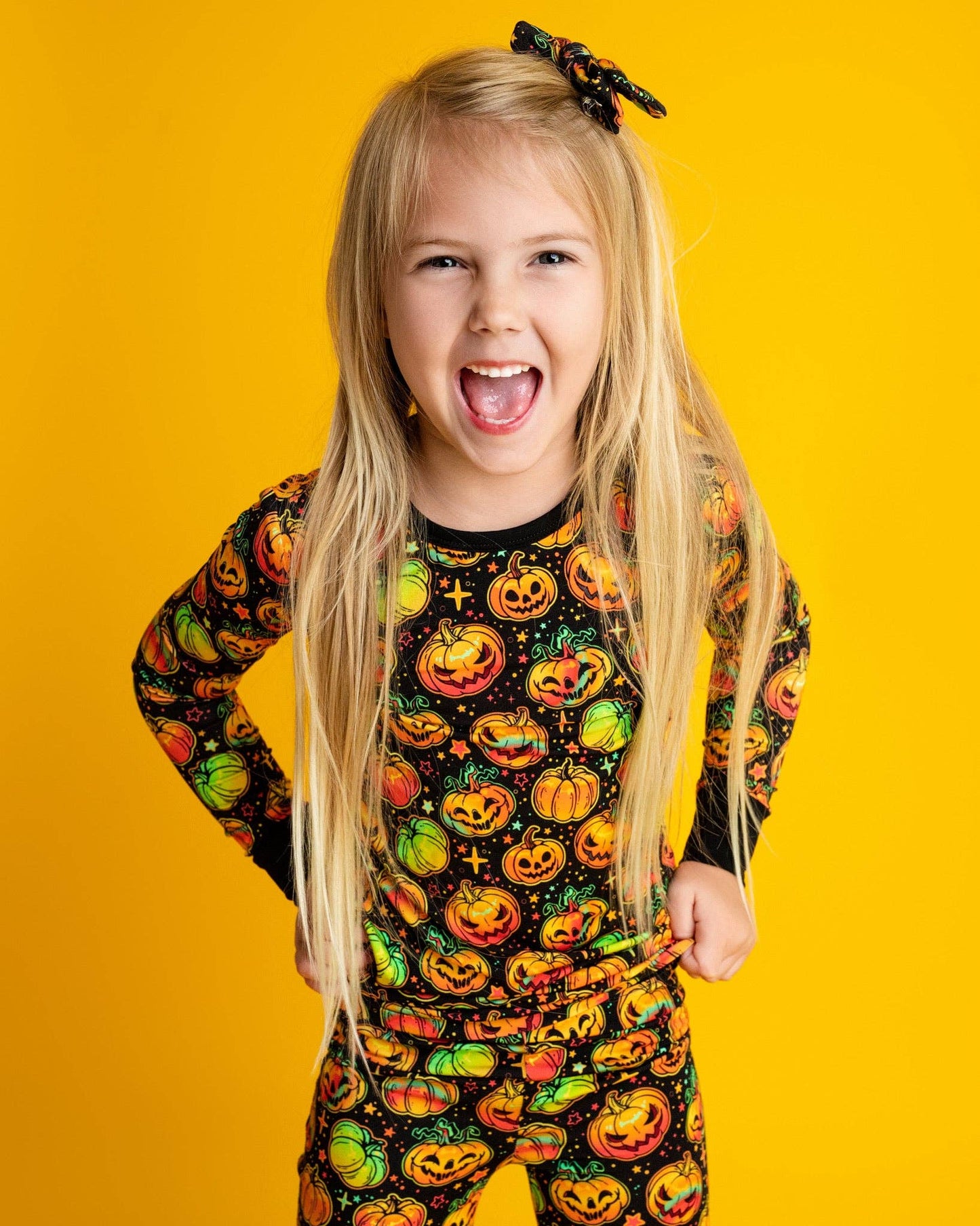 Long Sleeve Bamboo Pajamas | Spooky Pumpkins