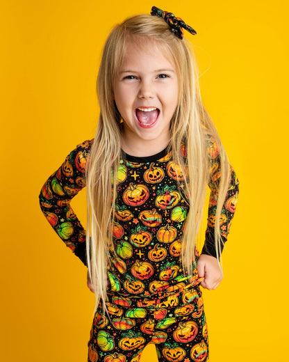 Long Sleeve Bamboo Pajamas | Spooky Pumpkins