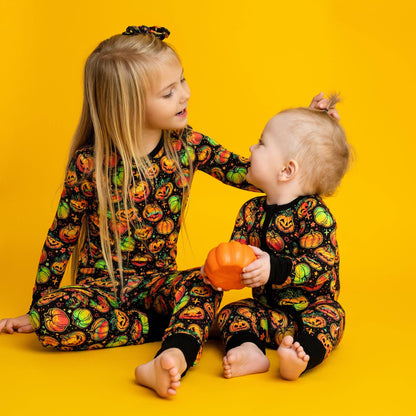 Long Sleeve Bamboo Pajamas | Spooky Pumpkins